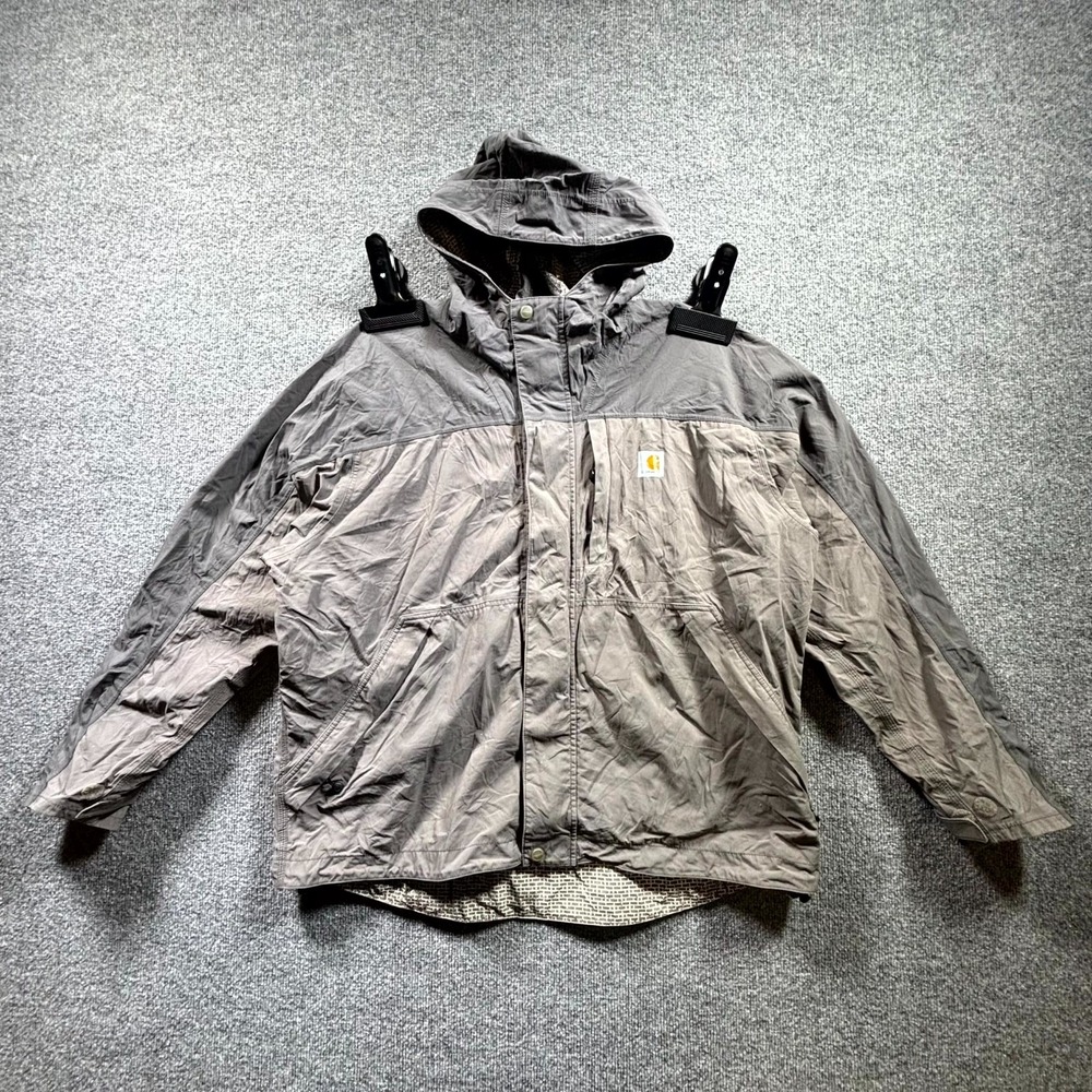 Carhartt Storm Defender Shoreline Rain Jacket Men's XL Gray Full Zip Windbreaker
